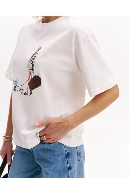 Женская футболка экрю из хлопка-32254 от  