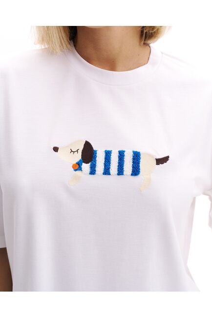 Женская футболка экрю из вискозы-32255 от  