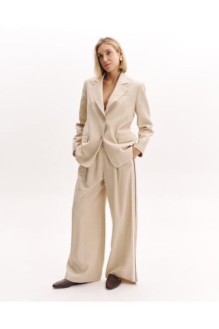 Женские брюки бежевые изо льна-32302 от  