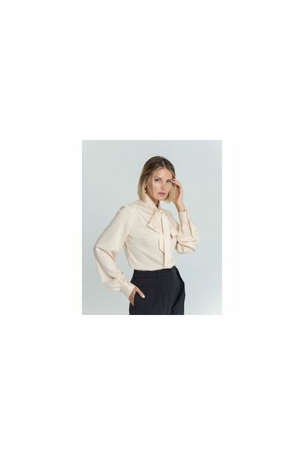 Женская блузка бежевая с бантом - 8378 от byME 