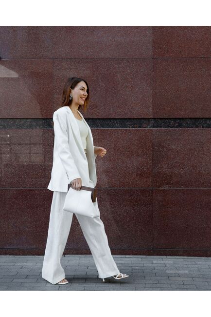 Жакет изо льна белый-MS5110 от  