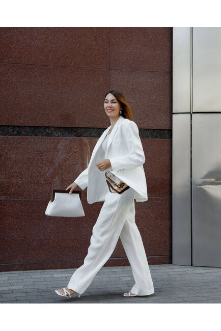 Жакет изо льна белый-MS5110 от  