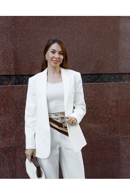 Жакет изо льна белый-MS5110 от  