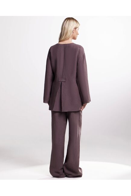 Рубашка  коричневая из льна-125028 от LW 