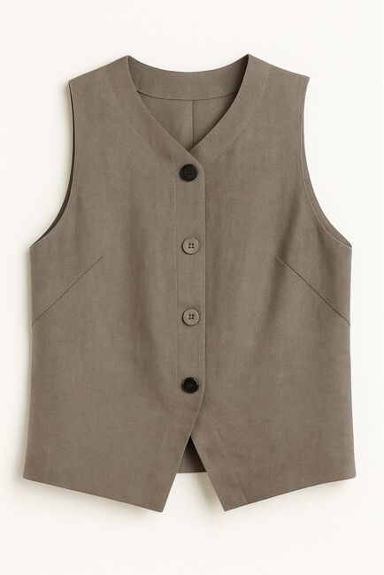 Женский жилет серый льняной -155001 от LW 