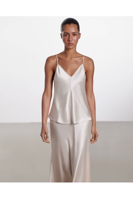 Топ из вискозы бежевый-375038 от LW 