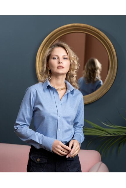 Женская рубашка под пуговицы полуприталенная - 8182 от ByME 