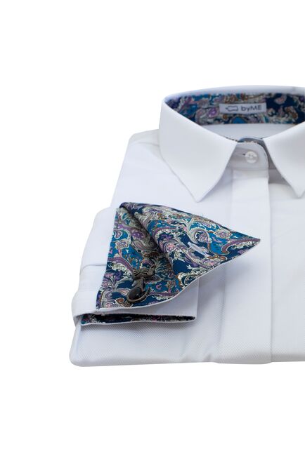 Женская рубашка под запонку с супатной застежкой белая - 8203 от byME 