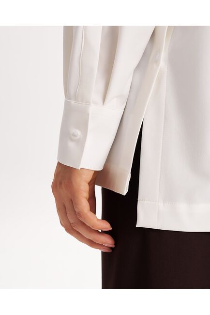 Рубашка  молочная из смесового состава с пуговицами по бокам  -9027 от byME 