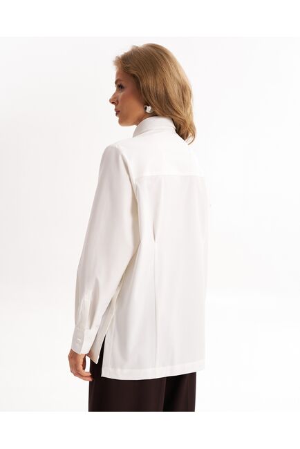 Рубашка  молочная из смесового состава с пуговицами по бокам  -9027 от byME 