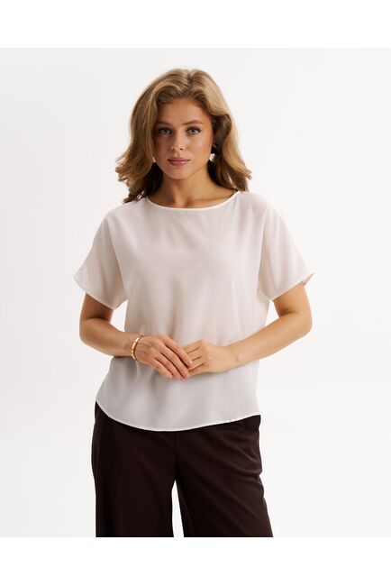 Топ шелковый белый-9024 от byME 