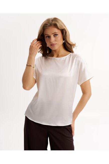 Топ белый из шелка-9025 от byME 