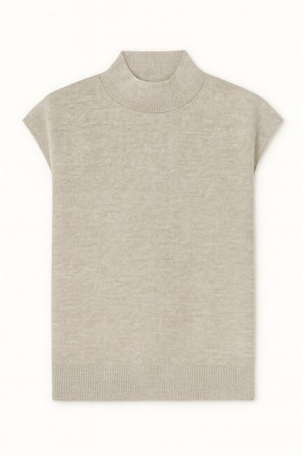 Топ из шерсти мериноса тонкой вязки и шелка Mulberry светло-серый от byME 