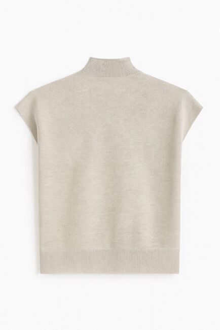 Топ из шерсти мериноса тонкой вязки и шелка Mulberry светло-серый от byME 