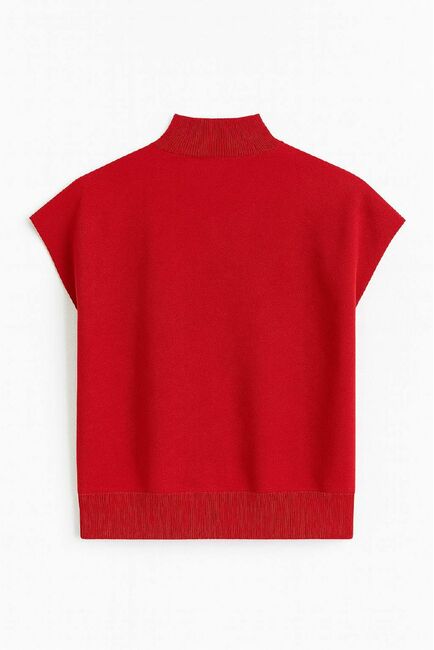 Топ из шерсти мериноса тонкой вязки и шелка Mulberry красный от byME 