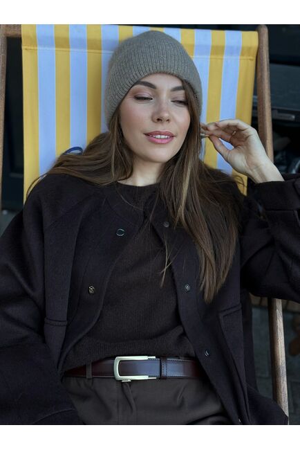 Бомбер из шерсти цвет шоколадный от Doroteya 