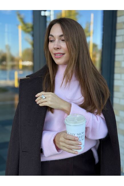 Пальто из шерсти мериноса цвет шоколад-S1919 от Doroteya 