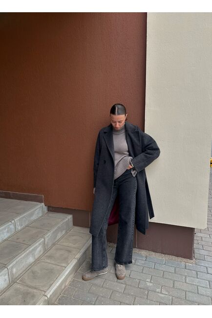 Пальто из вирджинской шерсти цвет антрацит-S1919 от Doroteya 