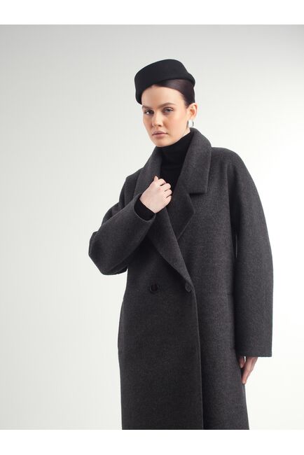 Пальто из вирджинской шерсти цвет антрацит-S1919 от Doroteya 