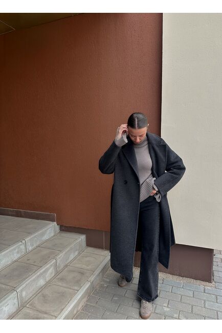 Пальто из вирджинской шерсти цвет антрацит-S1919 от Doroteya 