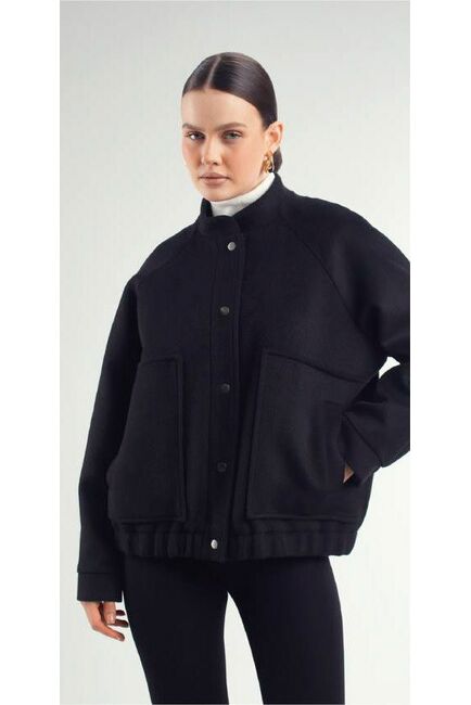 Бомбер из мериноса цвет: Черный-A102 от Doroteya 