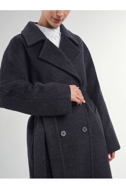 Пальто из Вирджинской шерсти цвет Антрацит-A087 от Doroteya 