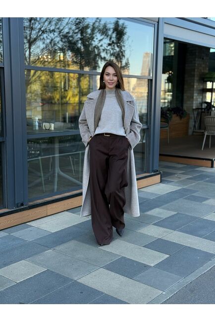 Пальто из шерсти Мериноса и Кашемира цвет Капучино-A087 от Doroteya 