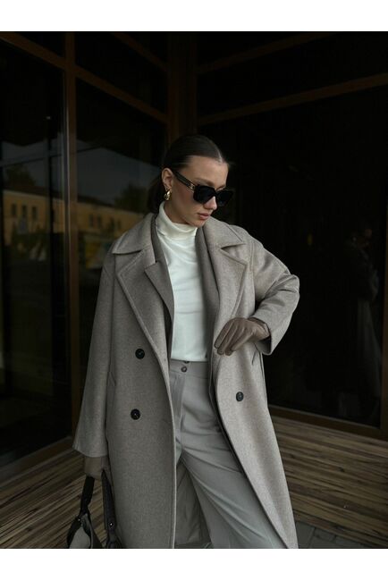 Пальто из шерсти Мериноса и Кашемира цвет Капучино-A087 от Doroteya 