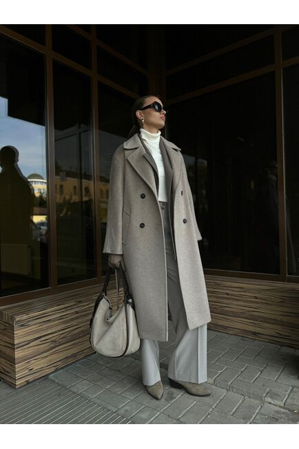 Пальто из шерсти Мериноса и Кашемира цвет Капучино-A087 от Doroteya 