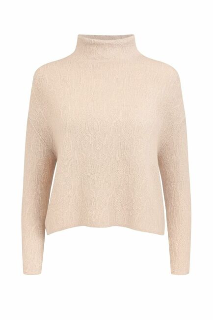 Джемпер из шерсти мериноса тонкой вязки белый фактурный от byME 