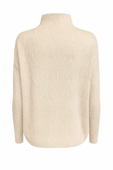 Джемпер из шерсти мериноса тонкой вязки белый фактурный от byME 