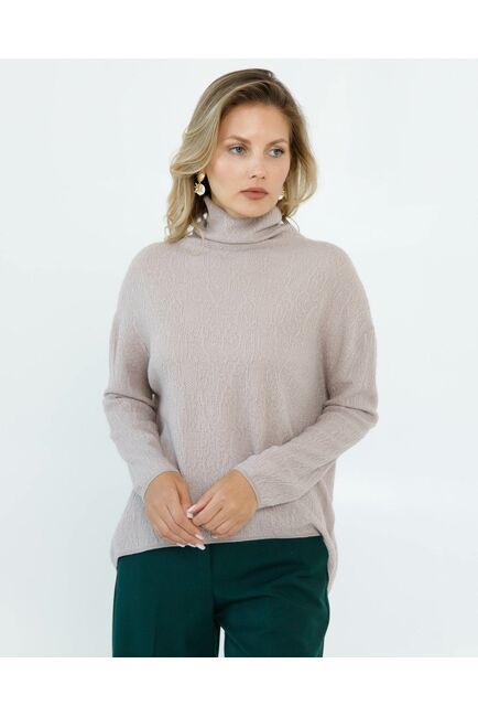 Джемпер из шерсти мериноса тонкой вязки пыльная роза от byME 