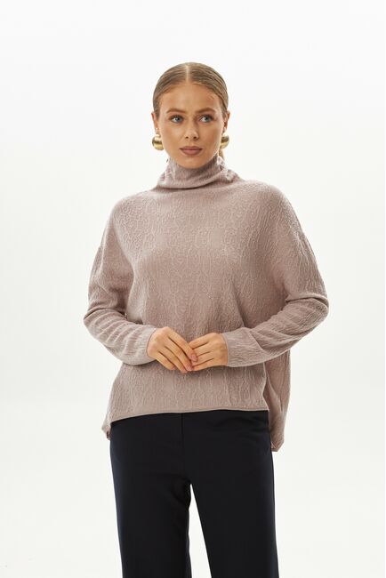 Джемпер из шерсти мериноса тонкой вязки пыльная роза от byME 