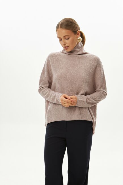 Джемпер из шерсти мериноса тонкой вязки пыльная роза от byME 