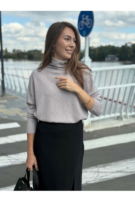 Джемпер из шерсти мериноса тонкой вязки пыльная роза от byME 