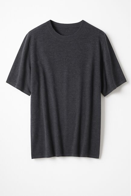 Джемпер темно серый  с коротким руковом из шерсти мериноса-JFB02 от byME 