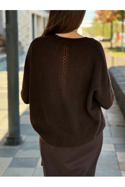 Джемпер из кашемира и шёлка в шоколадном цвете-8299-chocolate от byME 