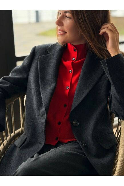 Жакет темно-серый  с добавлением шерсти LW-125016 от Luisa Wang 