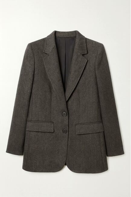 Жакет темно-серый в ёлочку с добавлением шерсти   LW-125021-gray от Luisa Wang 