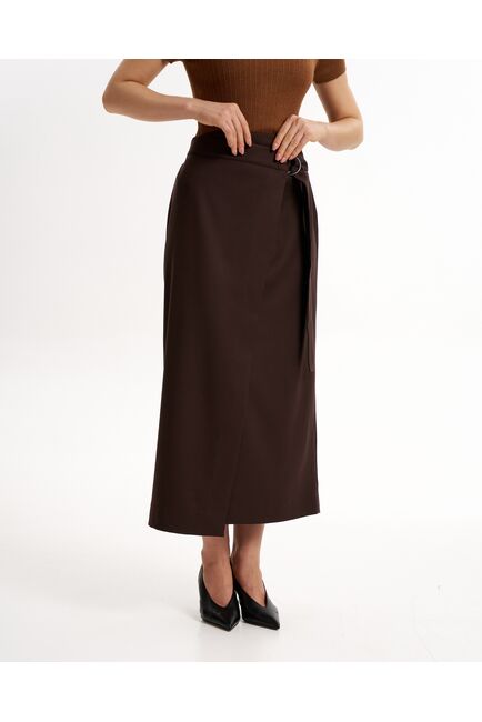 Женская юбка шоколадная на запах SK-035016-1000 от byME 