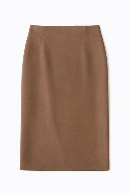 Юбка с разрезом спереди капучино с добавлением шерсти SK4-1005 от byME 