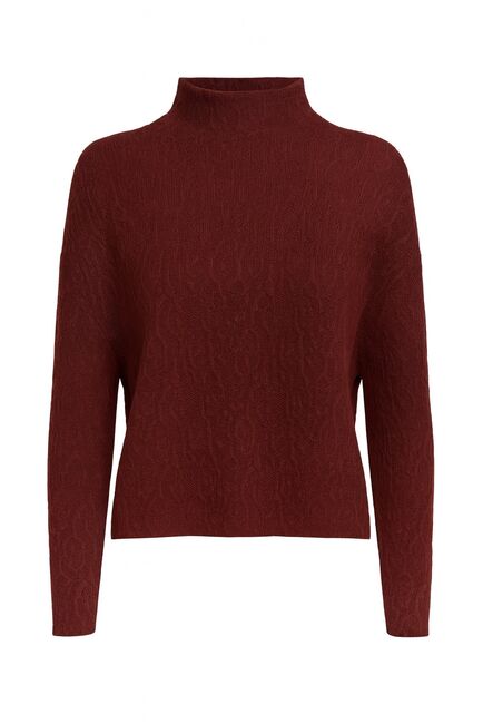 Джемпер из шерсти мериноса тонкой вязки  фактурный вишневый от ByME 