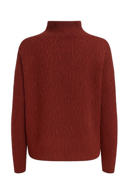 Джемпер из шерсти мериноса тонкой вязки  фактурный вишневый от ByME 