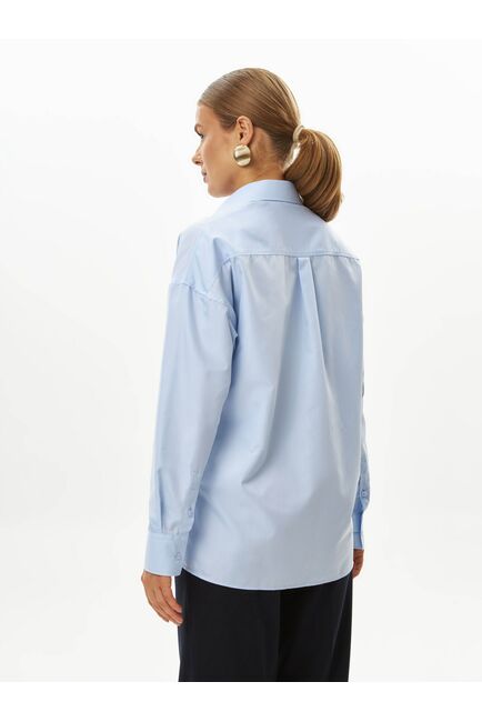 Женская рубашка из бамбука голубая-9033 от byME 