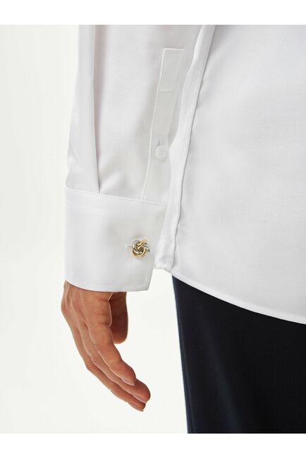 Женская рубашка белая оверсайз из хлопка 9035 от byME 