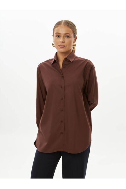 Женская рубашка коричневая -9037 от byME 