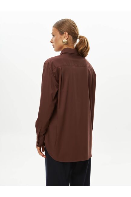 Женская рубашка коричневая -9037 от byME 