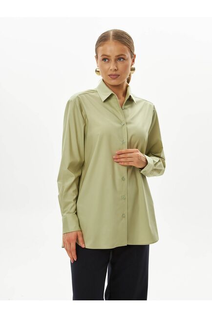 Женская рубашка зеленая-9039 от ByME 
