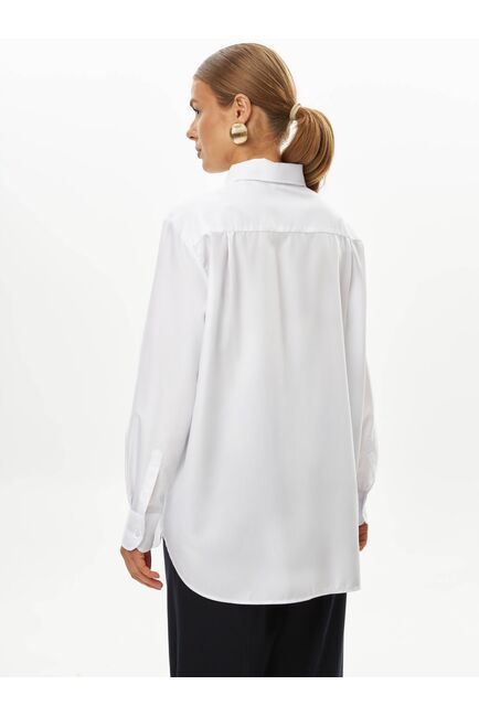 Женская рубашка белая из бамбука-9041 от byME 