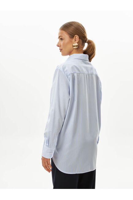 Женская рубашка в голубую полоску-9044 от byME 